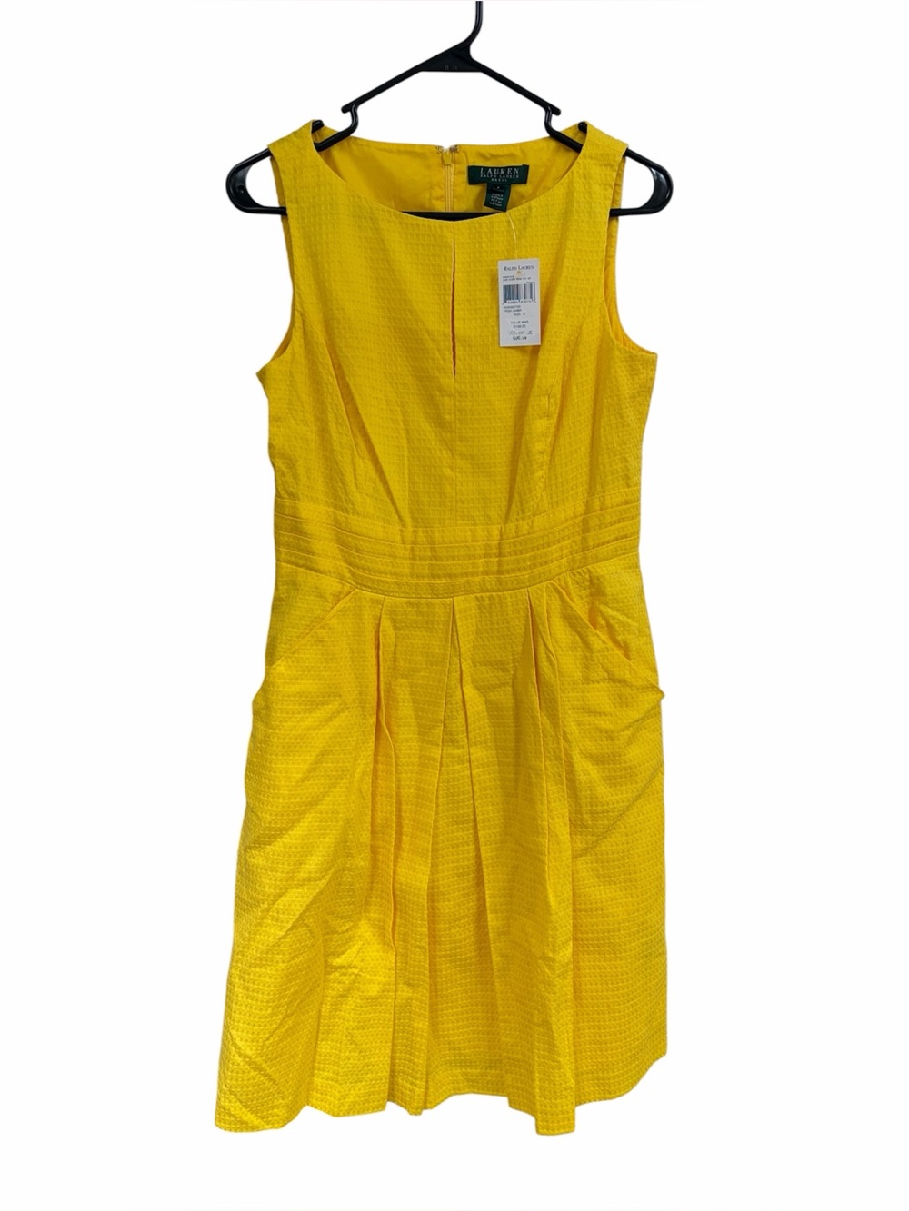 NWT Lauren Ralph Lauren Bright Yellow Sleeveless Dress